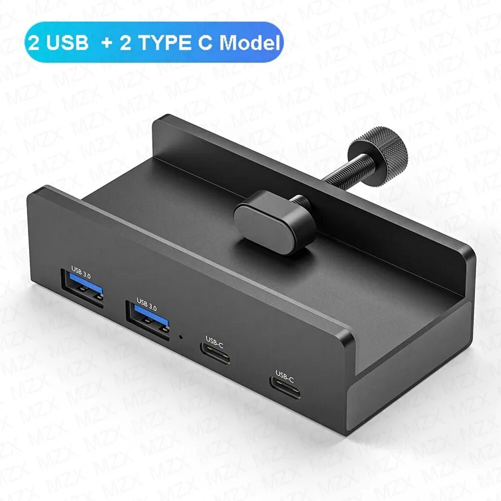 MZX алюминиевый USB 3.0 HUB 4 порта, Black 2A 2C