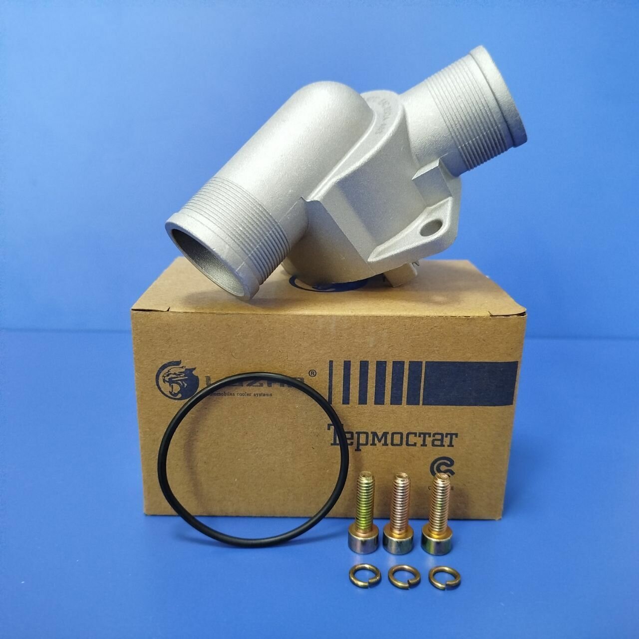 Термостат "LUZAR" ВАЗ 21082-15, Приора (крышка с термоэлементом, зимний) 92*C