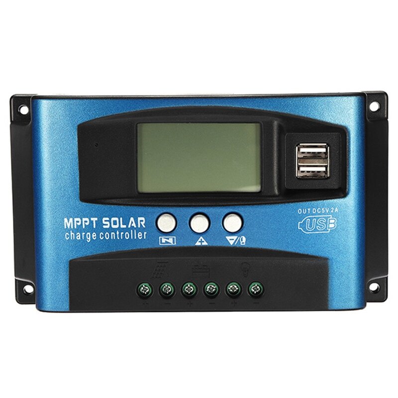 100A Mppt контроллер солнечного заряда двойной USB ЖК-дисплей 12 В 24 В автоматический регулятор зарядного устройства панели солнечных батарей с нагрузкой