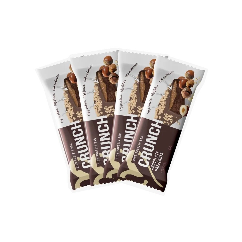 Протеиновый батончик Crunch 4 штуки 60 гр (BootyBar) Шоколад с фундуком