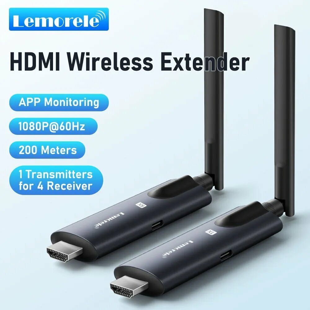 Lemorele 5G 200M беспроводной HDMI передатчик и приемник для встреч Bluetooth-передатчик аудио для ноутбука ТВ Монитор проектора пришел