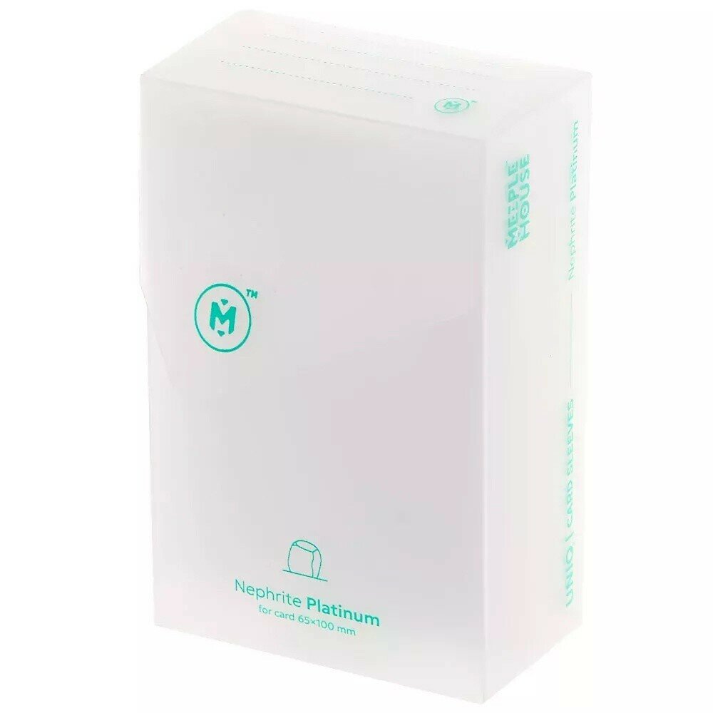 Протекторы Meeple House Uniq Card Sleeves Nephrite Platinum (размер 65x100 мм) 100 шт: стандарт прозрачные