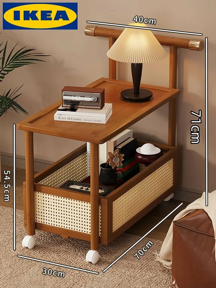 Приставной столик IKEA коричнев столешница 70 см x 30 см x 71 см