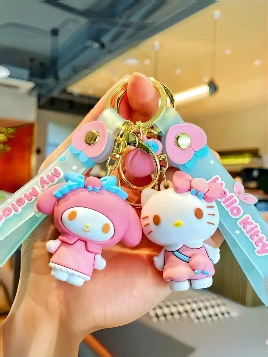 Брелок, белый, розовый, золотой — фото 1