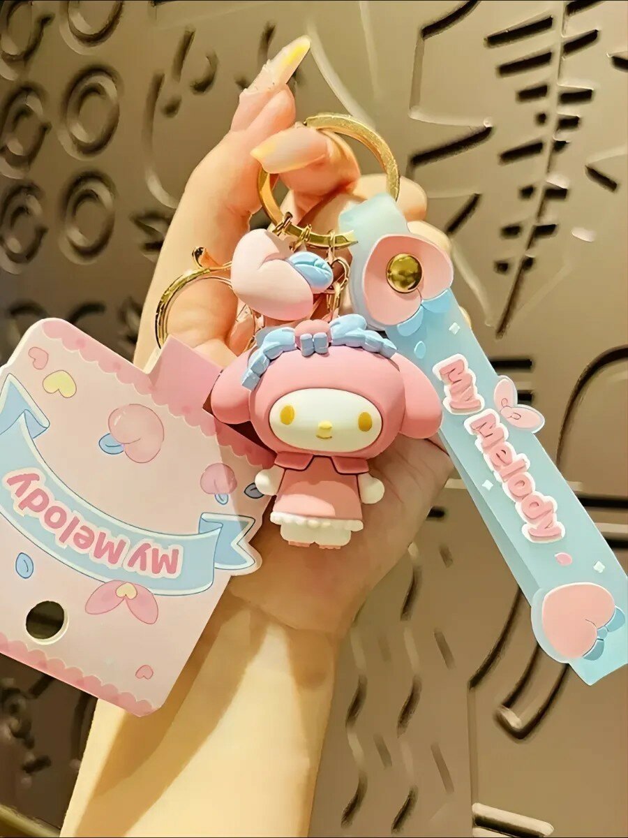 Брелок, белый, розовый, золотой — фото 1