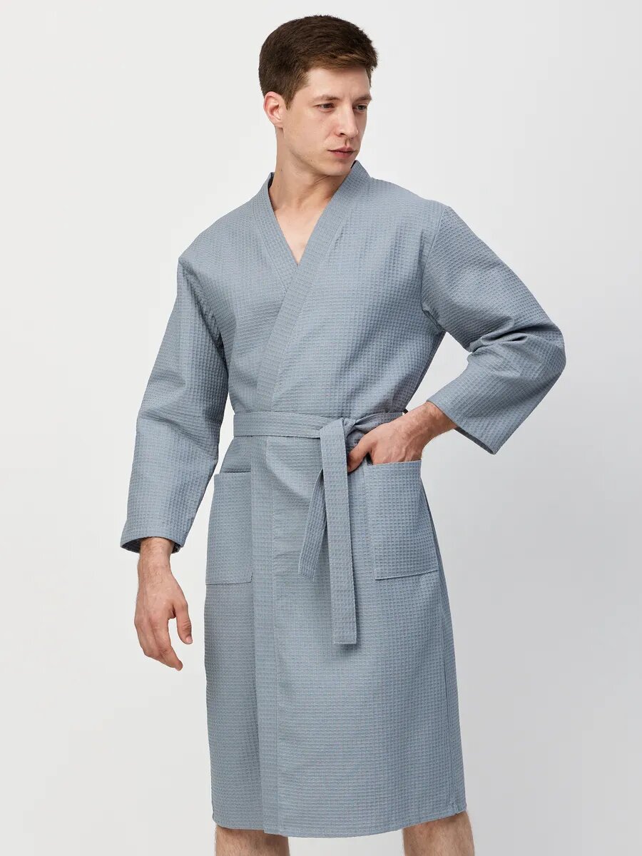 Халат ПРОЦВЕТАНИЕ Осень-Зима 2024 размер 54 серый