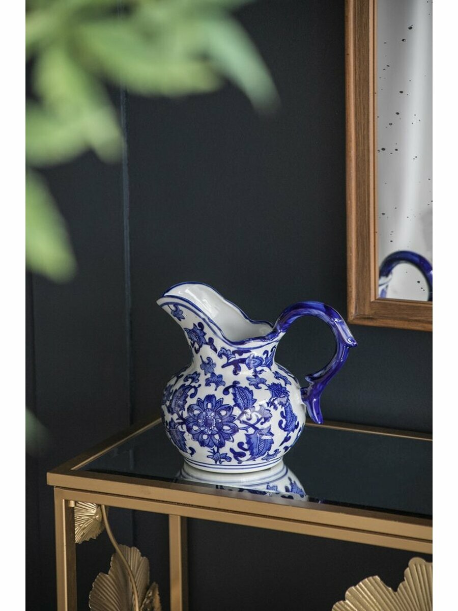 8999 Кувшин декоративный 22 x 16 x 20 см, фарфор, синий, Glasar