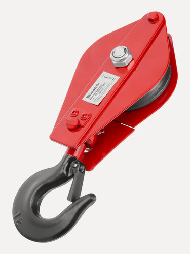 Изображение товара Блок монтажный с крюком Matrix, 1 т грузоподъемность, откидная щека и кованая предохранительная защелка, 51922