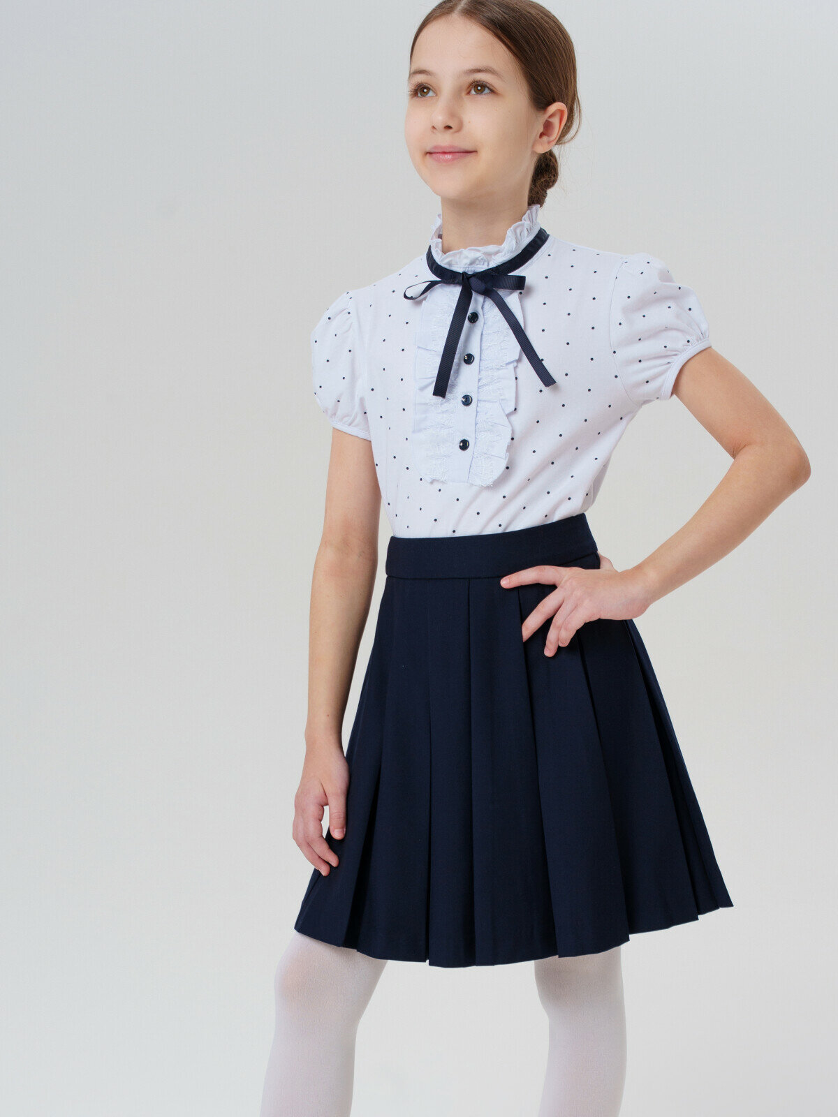 Школьная юбка playToday размер 134 темно-синий