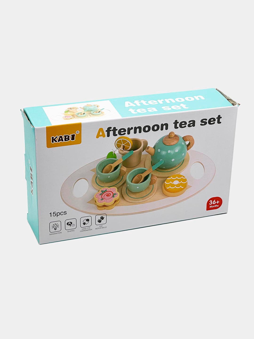 Чайный набор для детей из дерева, 15 предметов – развивающий Afternoon Tea Set для игры, от 3 лет