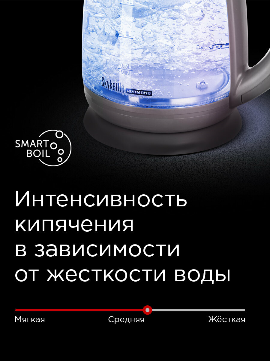 Умный электрический чайник редмонд SkyKettle RK-G214S, автоотключение при отсутствии воды, 1,7 л — фото 1