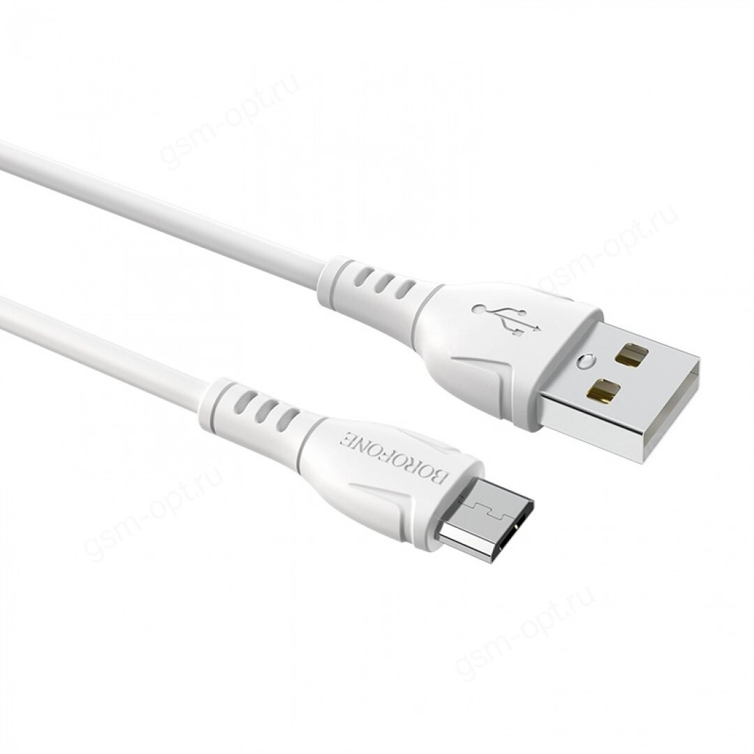 Кабель для зарядки Borofone BX51 USB-A - Micro USB, 1 м, белый, 2,4 A