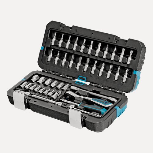Изображение товара Набор инструментов, 1/4", CrV, 120 зубьев, 42 предмета Gross