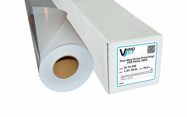 Пленка в рулоне перфорированная для окон и витрин Two-Way Vision Print Vinyl PSA Perfo 180G для печати экосольвент, латекс, УФ 0,914x50 м