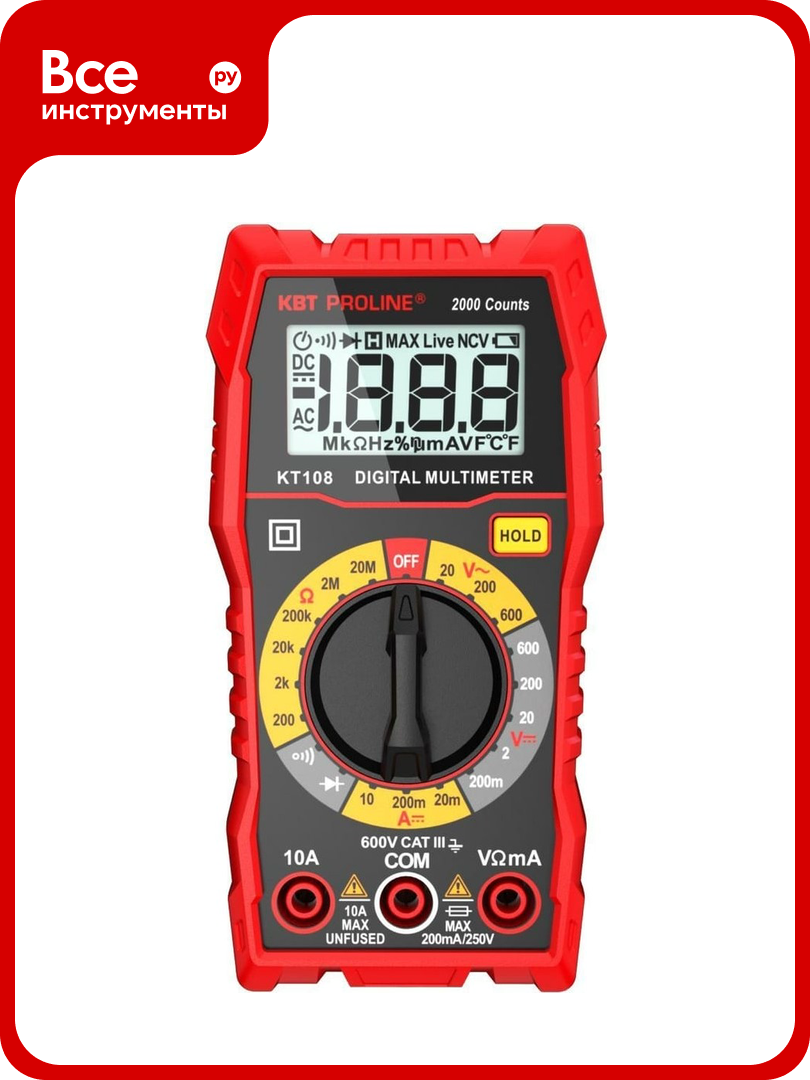 Цифровой мультиметр КВТ KT 108 PROLINE 86324