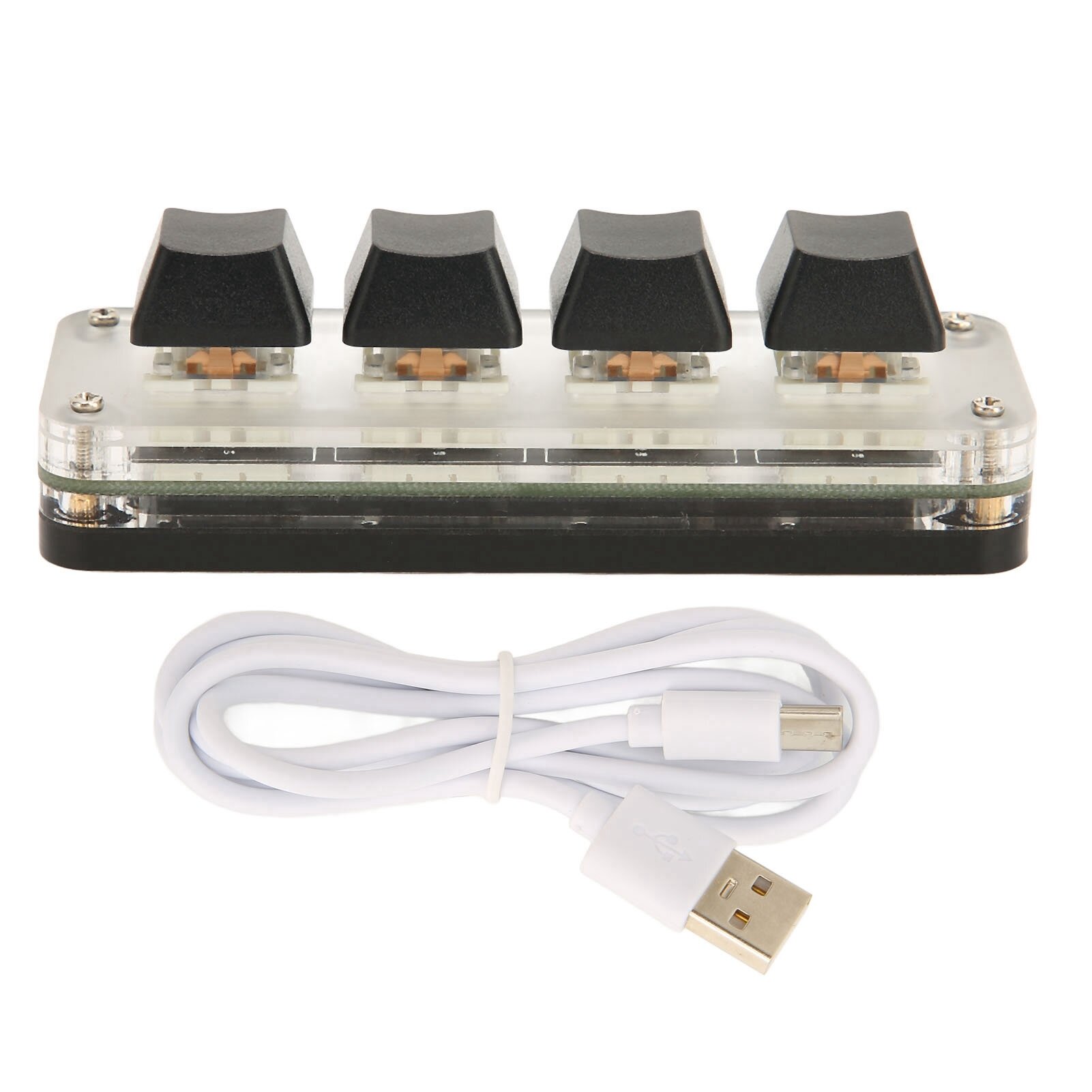 Программируемая клавиатура USB 4 Keys Mini Portable Mechanical Keyboard Hid DIY Программируемая клавиатура RGB OSU Gaming клавиатура