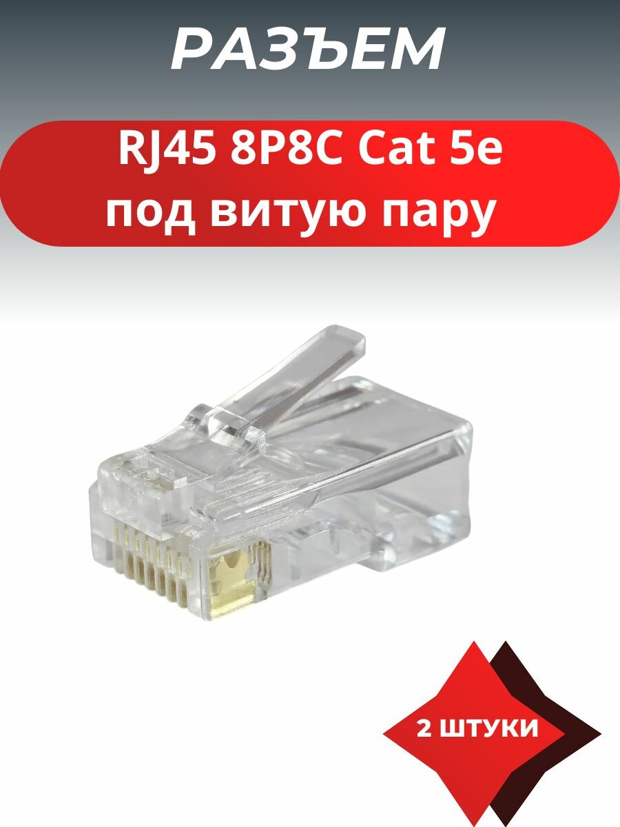 Комплект разъемов RJ45 8P8C Cat 5e под витую пару (2 шт.)
