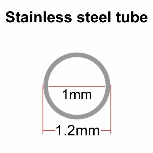 Трубки из нержавеющей стали 304 наружный диаметр 12 мм 1.2mm x 0.1mm 500mm x 2pcs