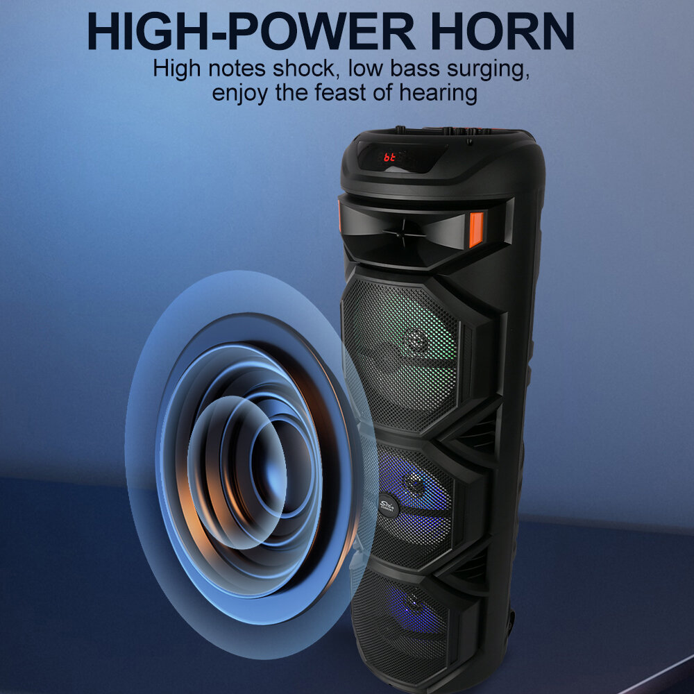 Караоке-колонка с беспроводным микрофоном, Bluetooth, RGB-подсветка, 90 см x 30 см — фото 1