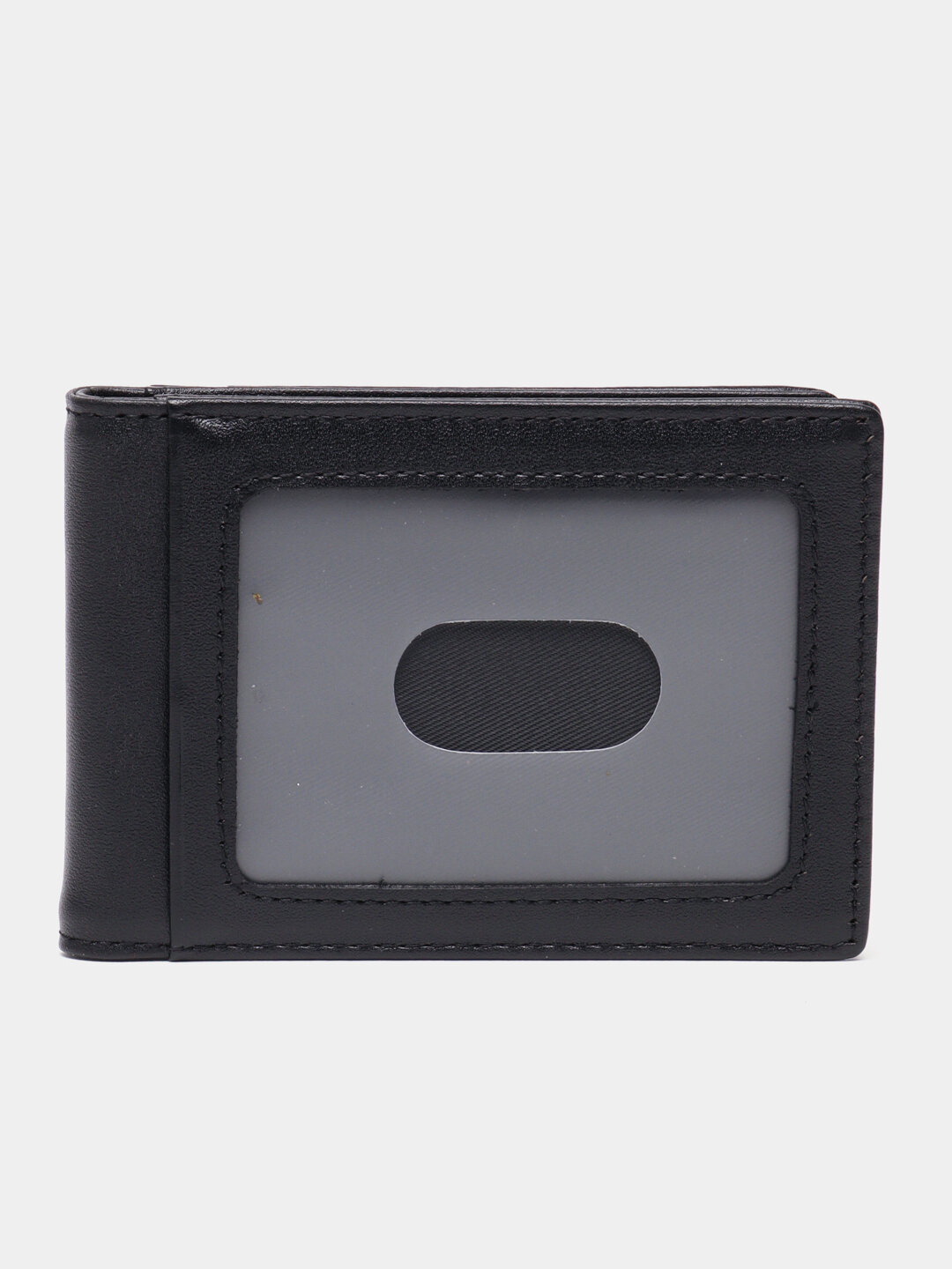 Зажим для купюр GENUINE LEATHER, фактура гладкая, black — фото 1