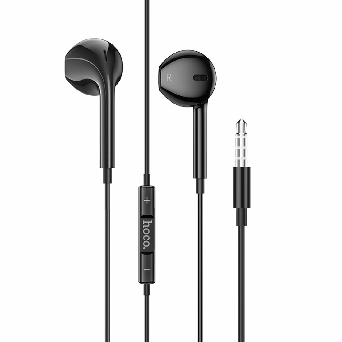 Проводные наушники M101, Crystal joy wire-controlled earphones with microphone, HOCO, черные