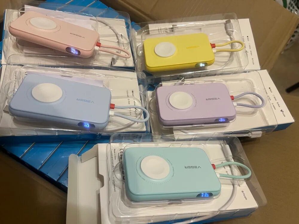 Портативный аккумулятор VEGER V0567 5000 мА·ч поддержка быстрой зарядки розовый