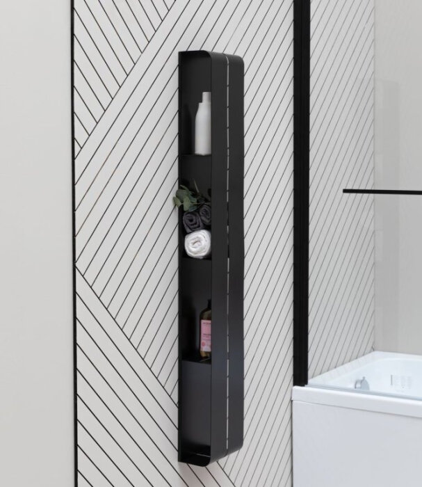 Полка Aquanet Магнум 302228 черная матовая