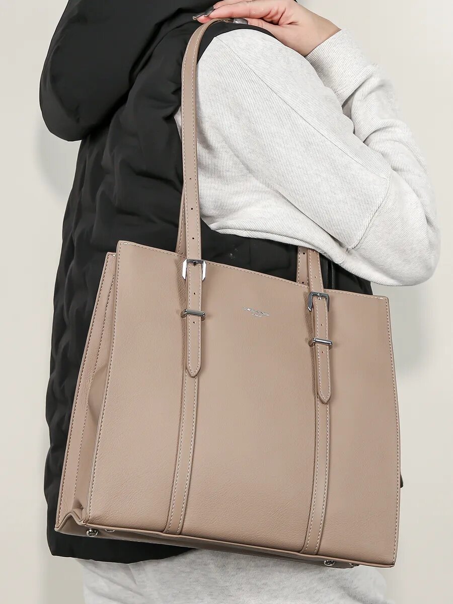 Сумка тоут DAVID JONES, кофейный — фото 1