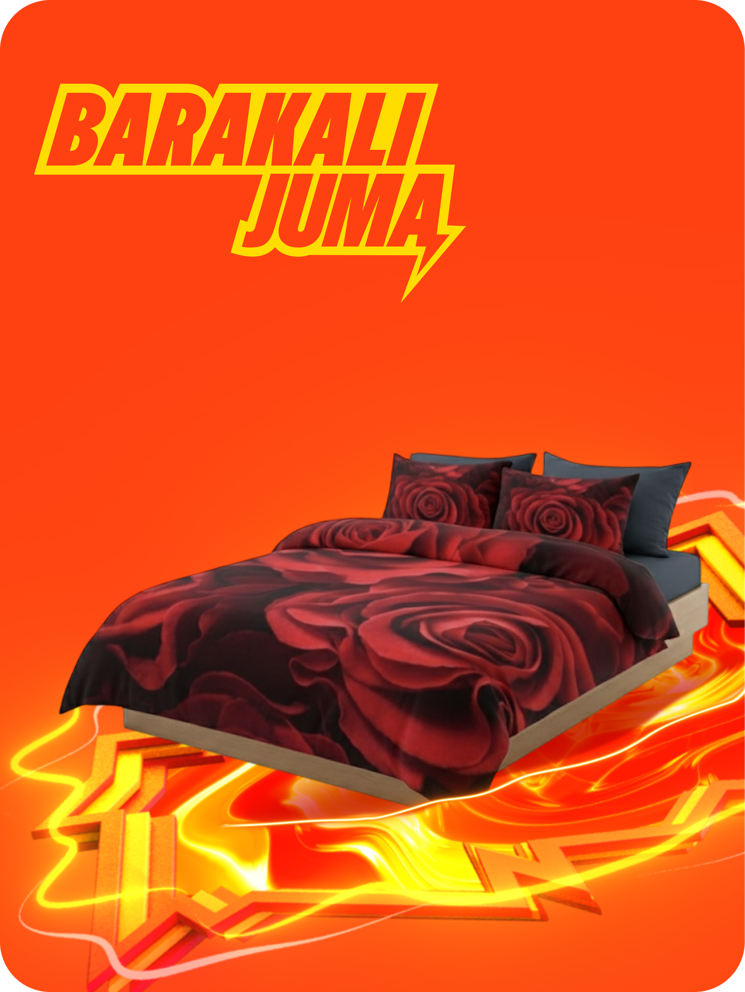 Комплект постельного белья из сатина Rania, двуспальный, 100% хлопок