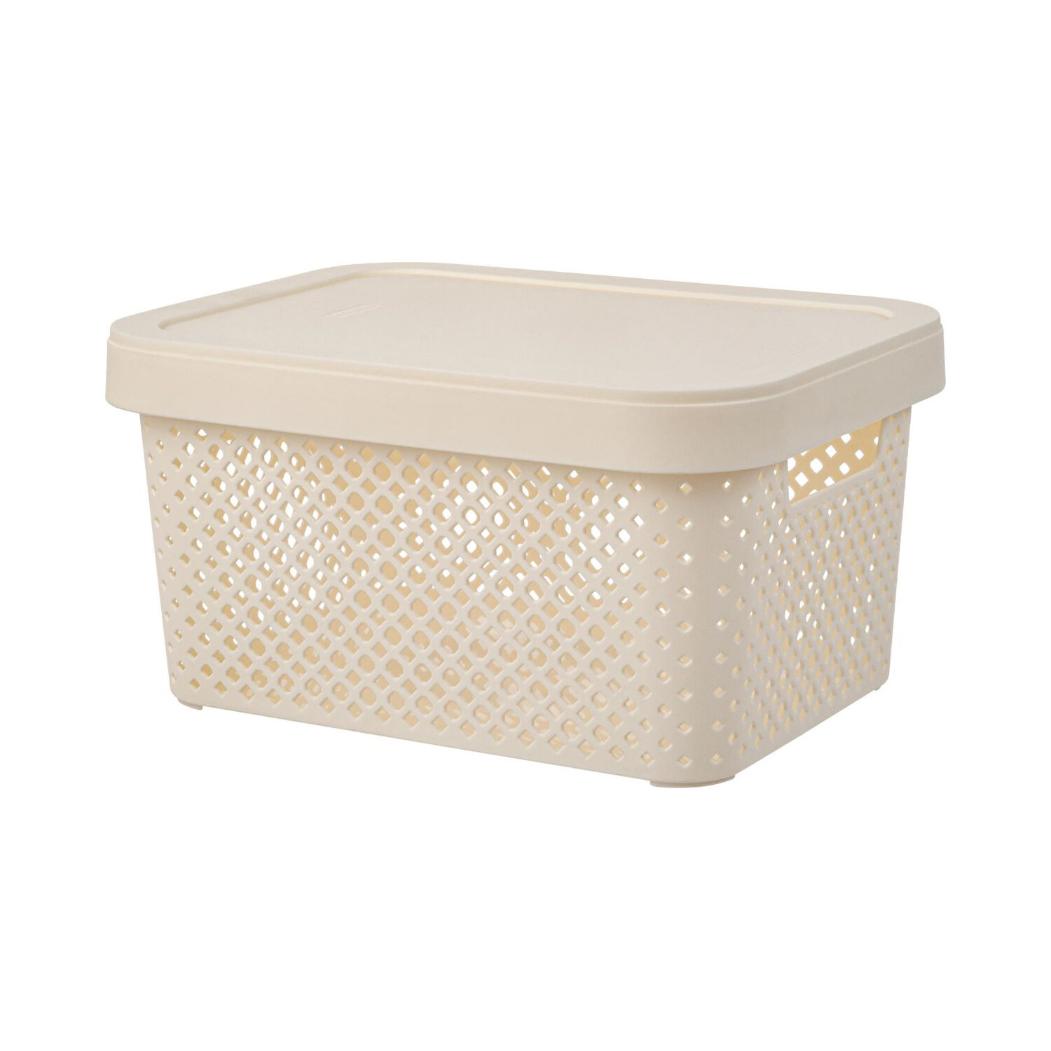 Корзина Plast Team Stockholm  с крышкой  26 5 х 19 5 х 14 см  молочный туман