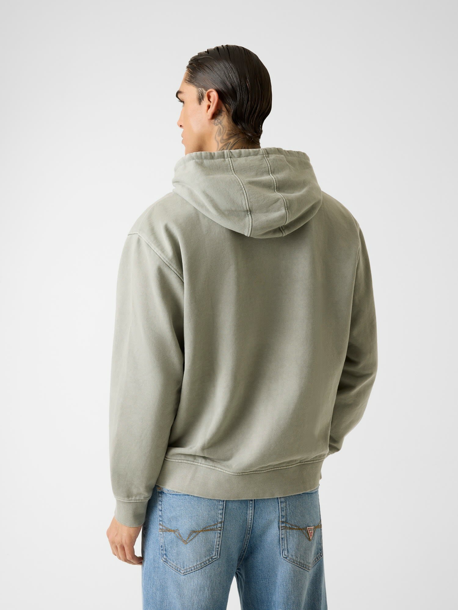 Худи GUESS ECO TYLER HVY GUESS, размер L, , зеленый — фото 1