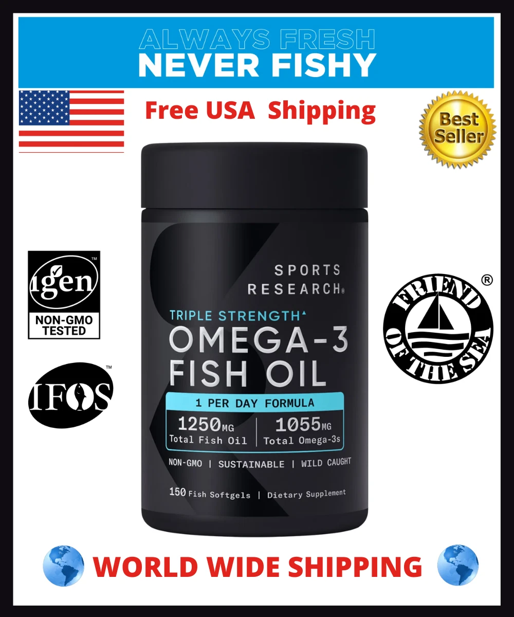 Sports Research Triple Strength Omega-3 N150 – рыбий жир для сердца и мозга