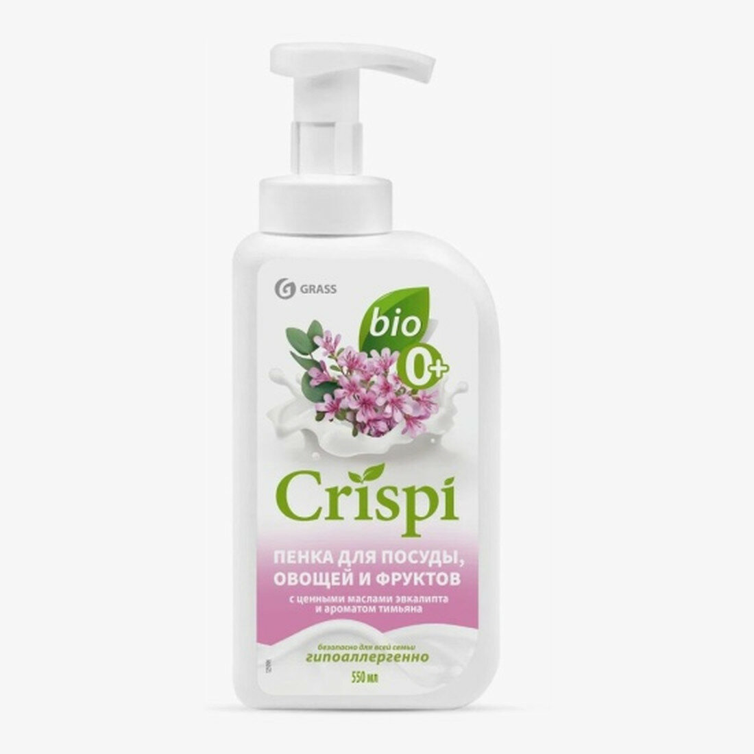 Пенка для мытья посуды Grass CRISPI с маслами эвкалипта и ароматом тимьяна 550 мл