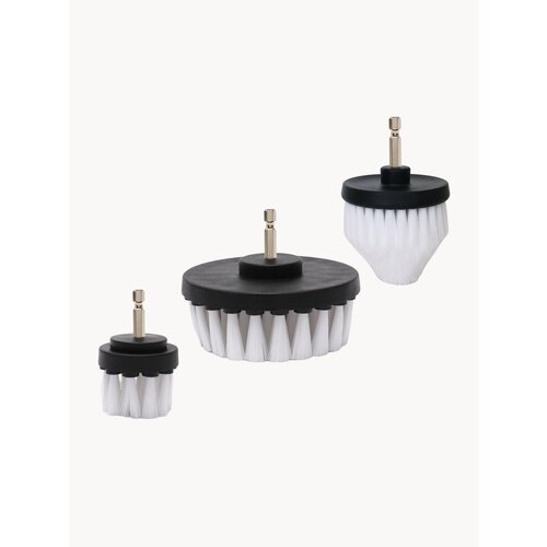 Комплект щеток для шуруповерта и дрели для детейлинга и химчистки 100мм64мм50мм средняя жесткость 634₽