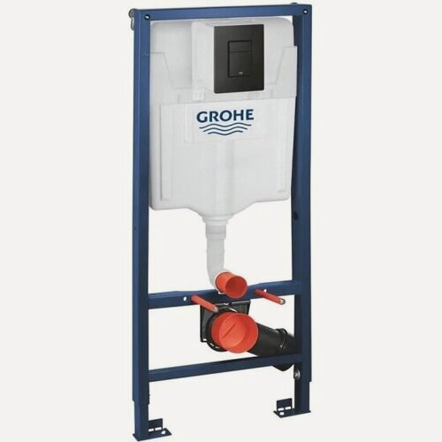 Изображение товара Инсталляция Grohe Solido 3 в 1 в сборе для подвесного унитаза, H=1.13 м (Rapid SL 38528001 + панель 38966KF0 (матовый черный) + компл креплений) 38811KF0