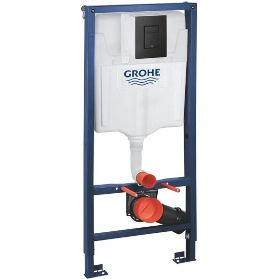 Инсталляция Grohe Solido 3 в 1 в сборе для подвесного унитаза H=1.13 м (Rapid SL 38528001 + панель 38966KF0 (матовый черный) + компл креплений) 38811KF0