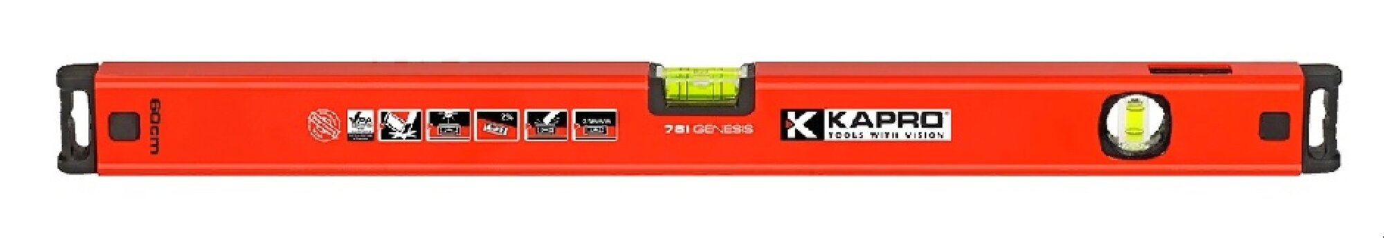 Уровень строительный KAPRO / Капро PLUMBSITE GENESIS коробчатый магнитный 2 глазка из алюминия длина 60см / измерительный инструмент