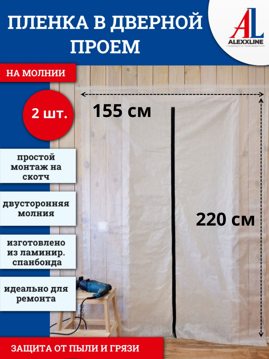 Комплект из 2 шт. защитная многоразовая дверь против пыли при строительстве и ремонте