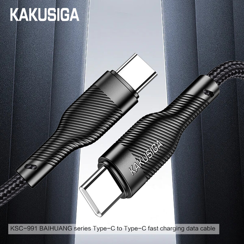 Кабель USB KAKUSIGA KSC-991 Type-C - Type-C, 1м, быстрая зарядка, черный