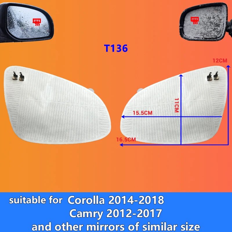 Подогрев зеркал 12V для автомобилей универсальный размер обогрев стекла для дождя и снега пара L-R