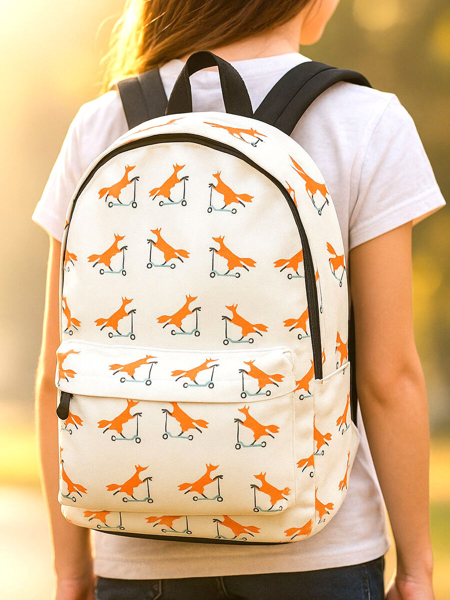 Рюкзак Kawaii Factory школьный подростковый "Лисичка на самокате" — фото 1