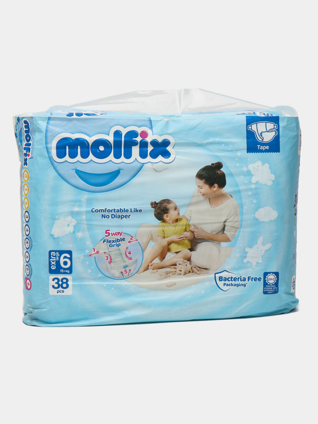 Подгузники Molfix с липучкой, 6, 38 штук, 15+ кг