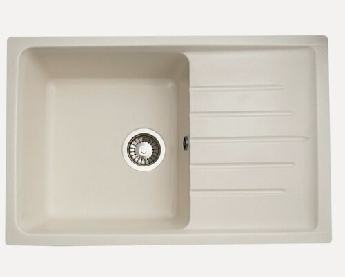 Изображение товара Мойка кухонная GranAlliance G-41, искусственный камень, белая, врезная, 73,4x48,3x21 см