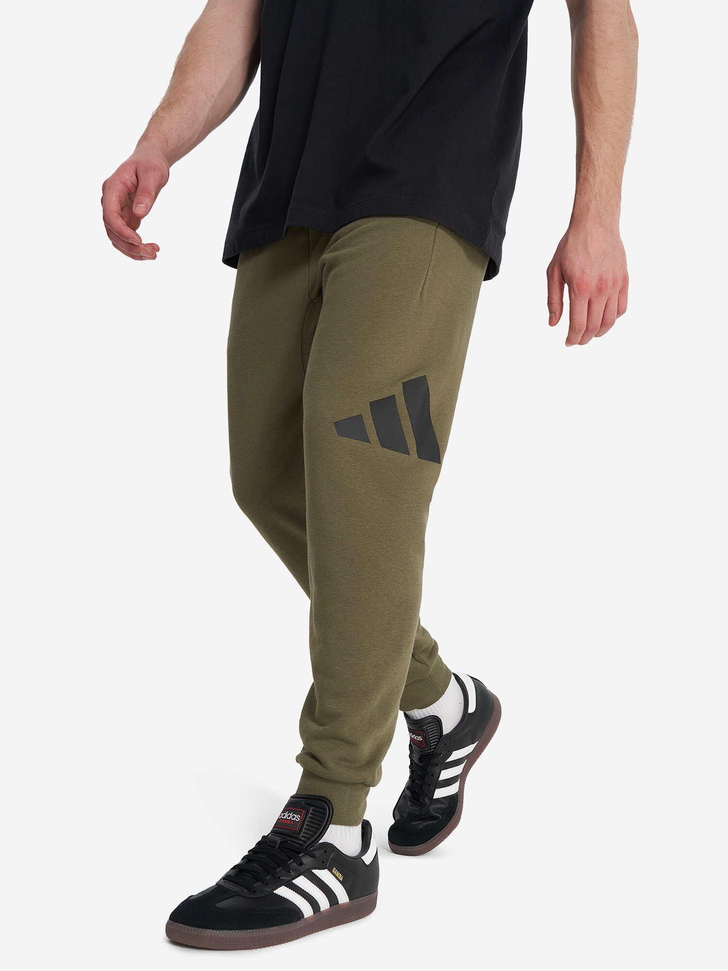 Брюки спортивные adidas, размер S, оливковый