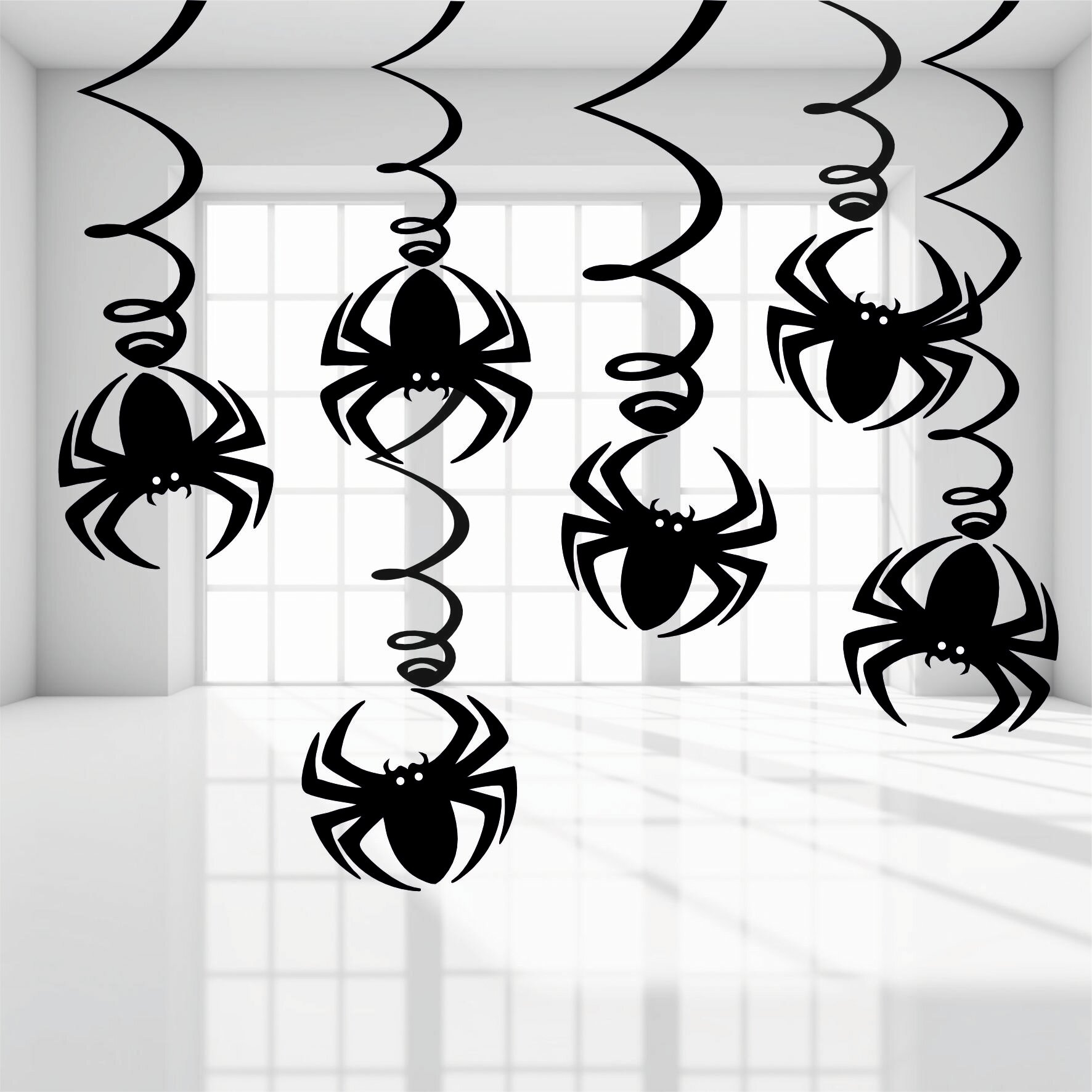 Спираль декор Паук, 6 шт для украшения помещения на праздник Хэллоуин