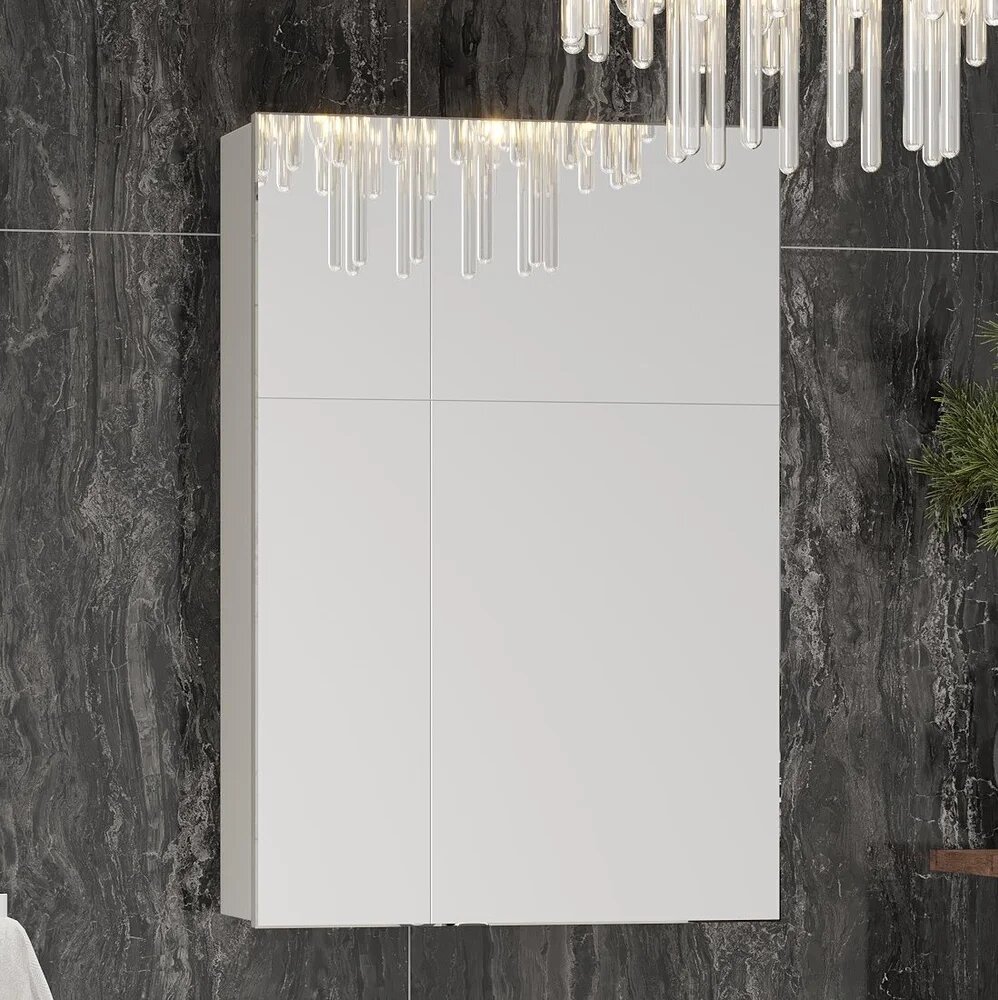 Зеркало-шкаф Onika Венеция У 58 58 см белое в современном стиле