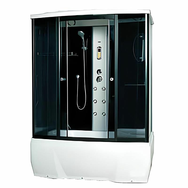 Душевая кабина с тропическим душем Loranto CS 78-3 A 170x85x215 см черная дверь раздвижная