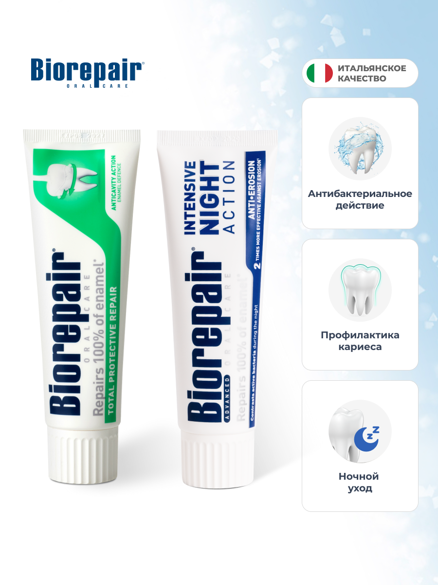 Зубные пасты Biorepair Total Protection, 75 мл, Intensive Night, 75 мл