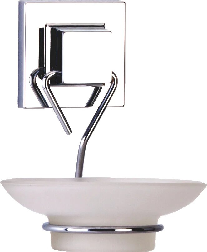 Мыльница Tekno tel EasyFIX EF266 настенная  стеклянная  круглая  хром