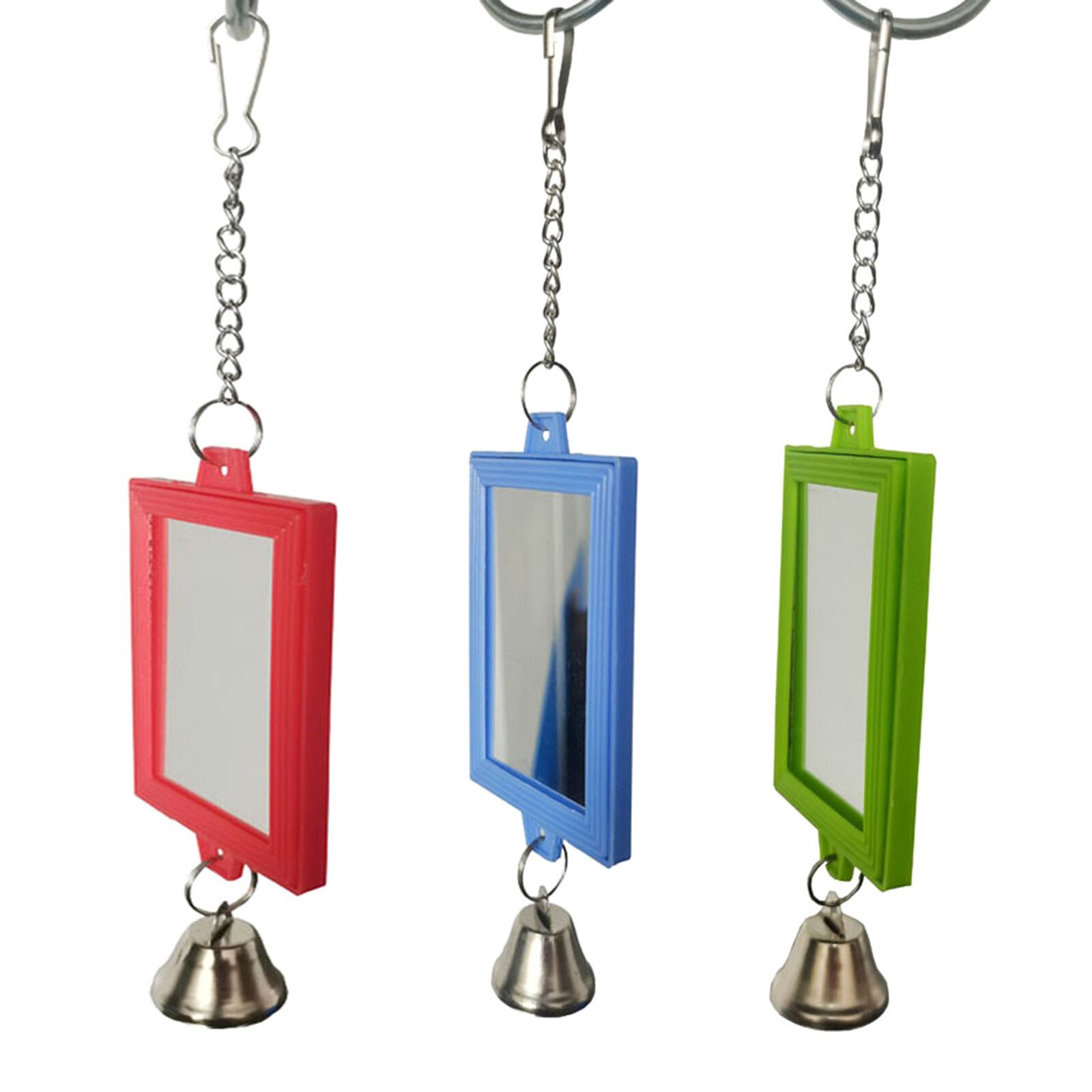 Игрушка для птиц Акриловые Зеркала с Колокольчиками Зеркальная игрушка для Попугаев Подвешенная к Клетке Подходит для маленьких Средних птиц